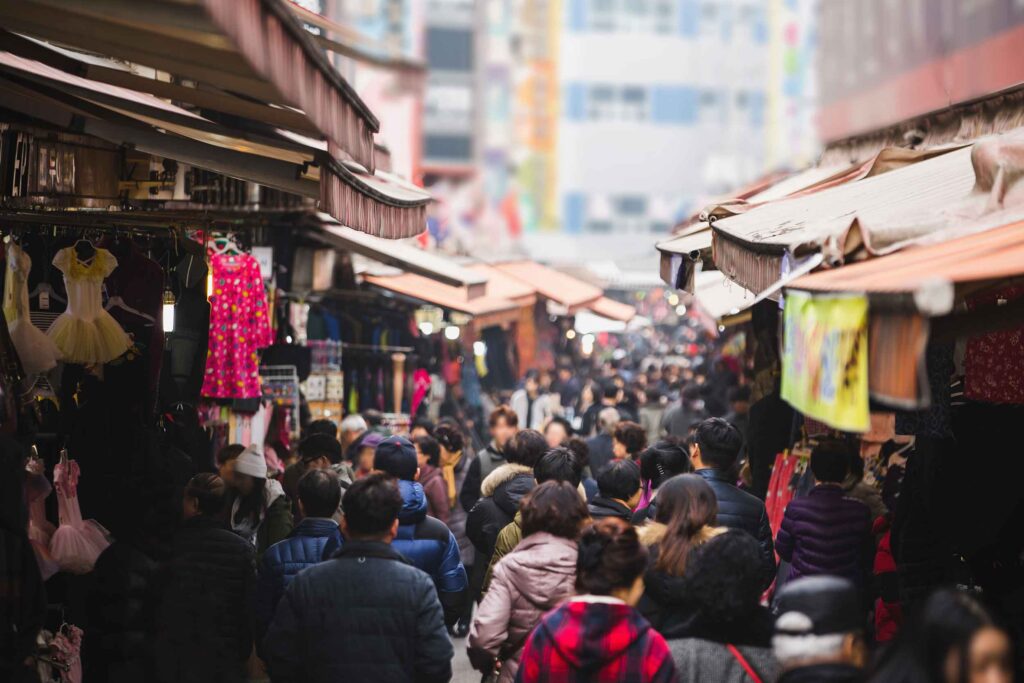 韓国の南大門市場の写真